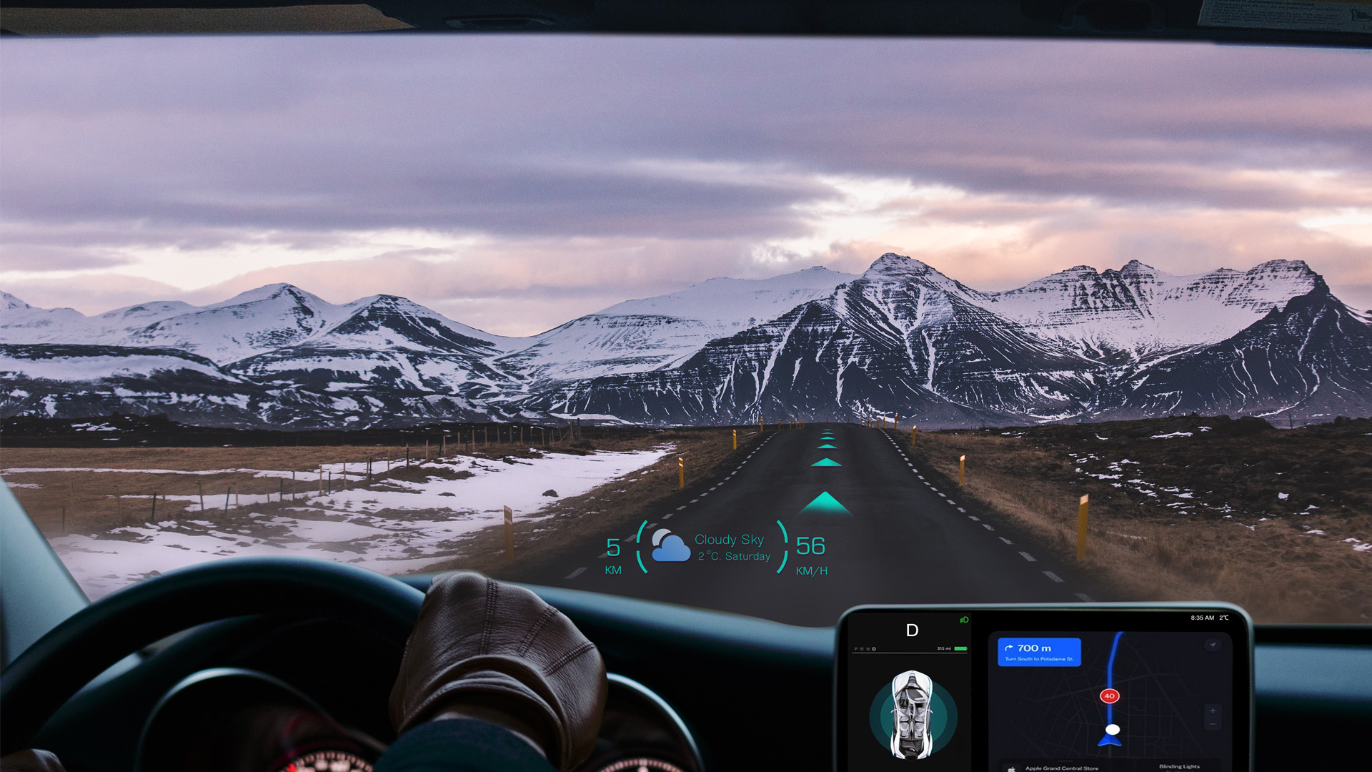 大眾電腦AR HUD提供導航、車輛警示、ADAS功能應用