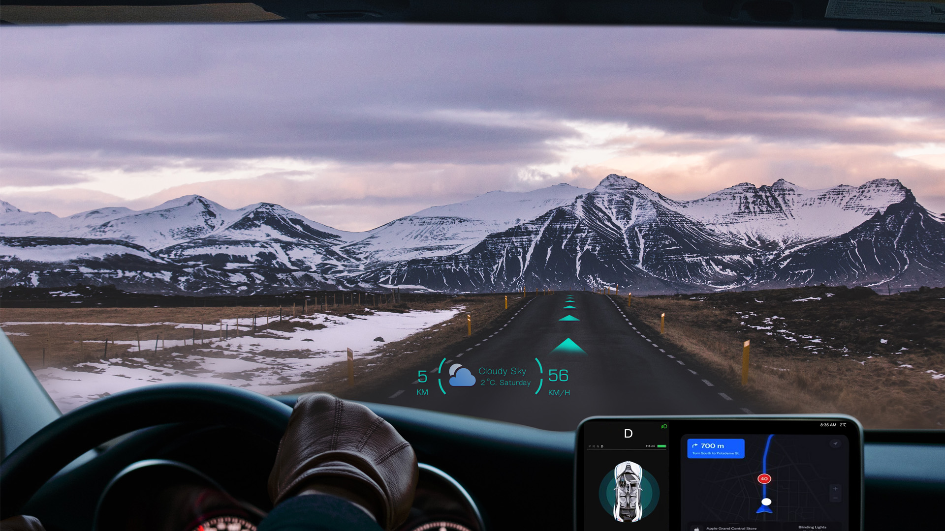 FIC AR HUD provides navigation, vehicle warning, and ADAS function applications