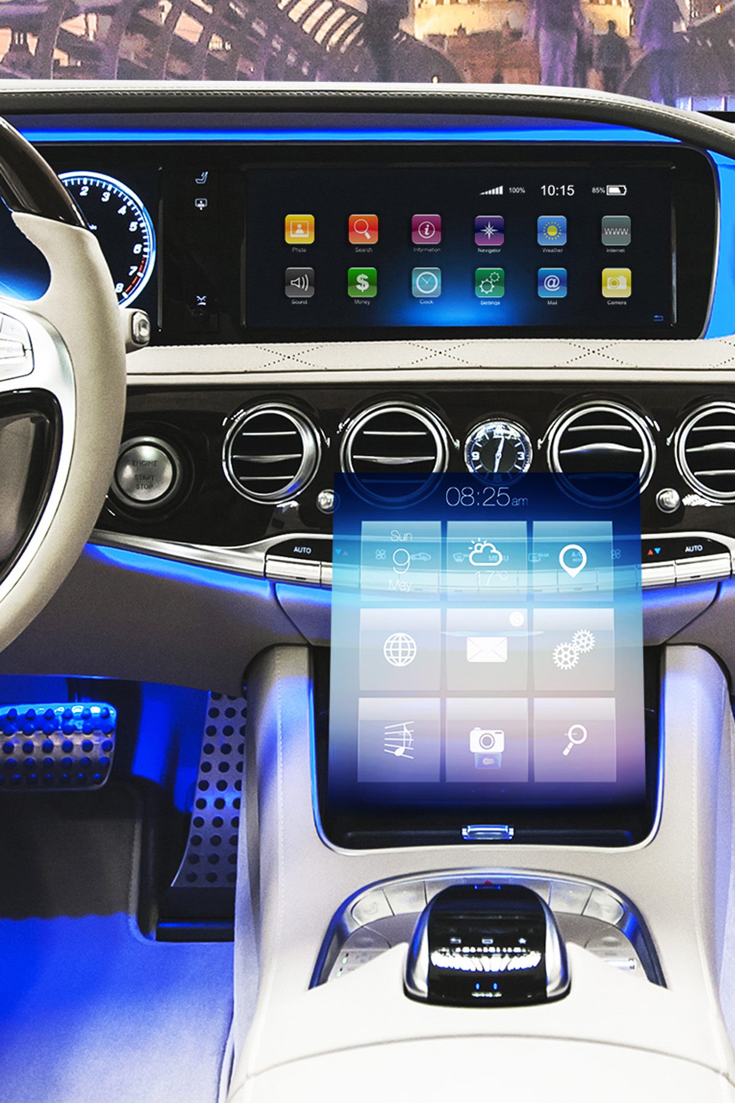 Application of Holographic in Automotive IVI System Control