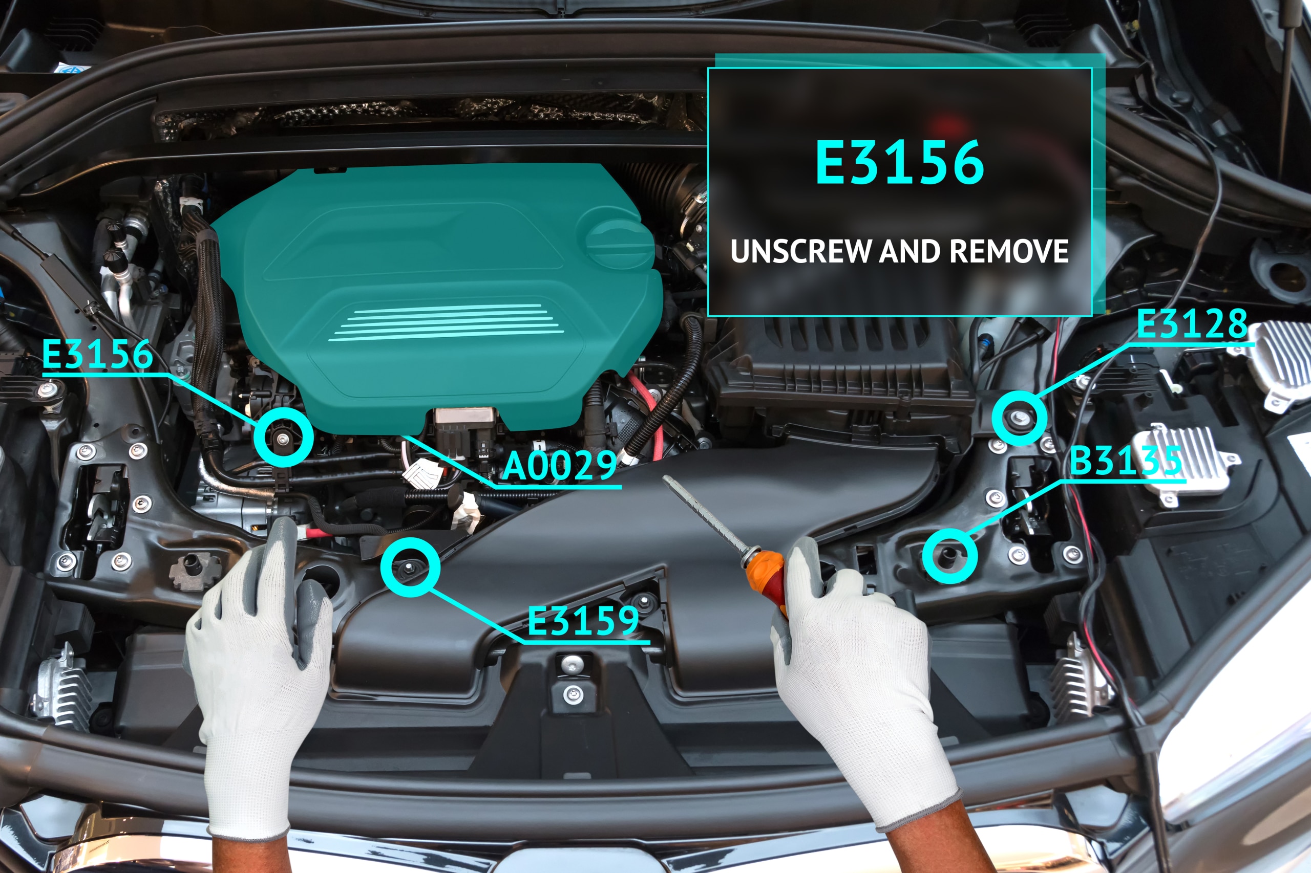 Engineer Fixes Car Engine using AR Glasses Instruction Manual